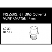 Marley Solvent Valve Adaptor 15mm - 817.15